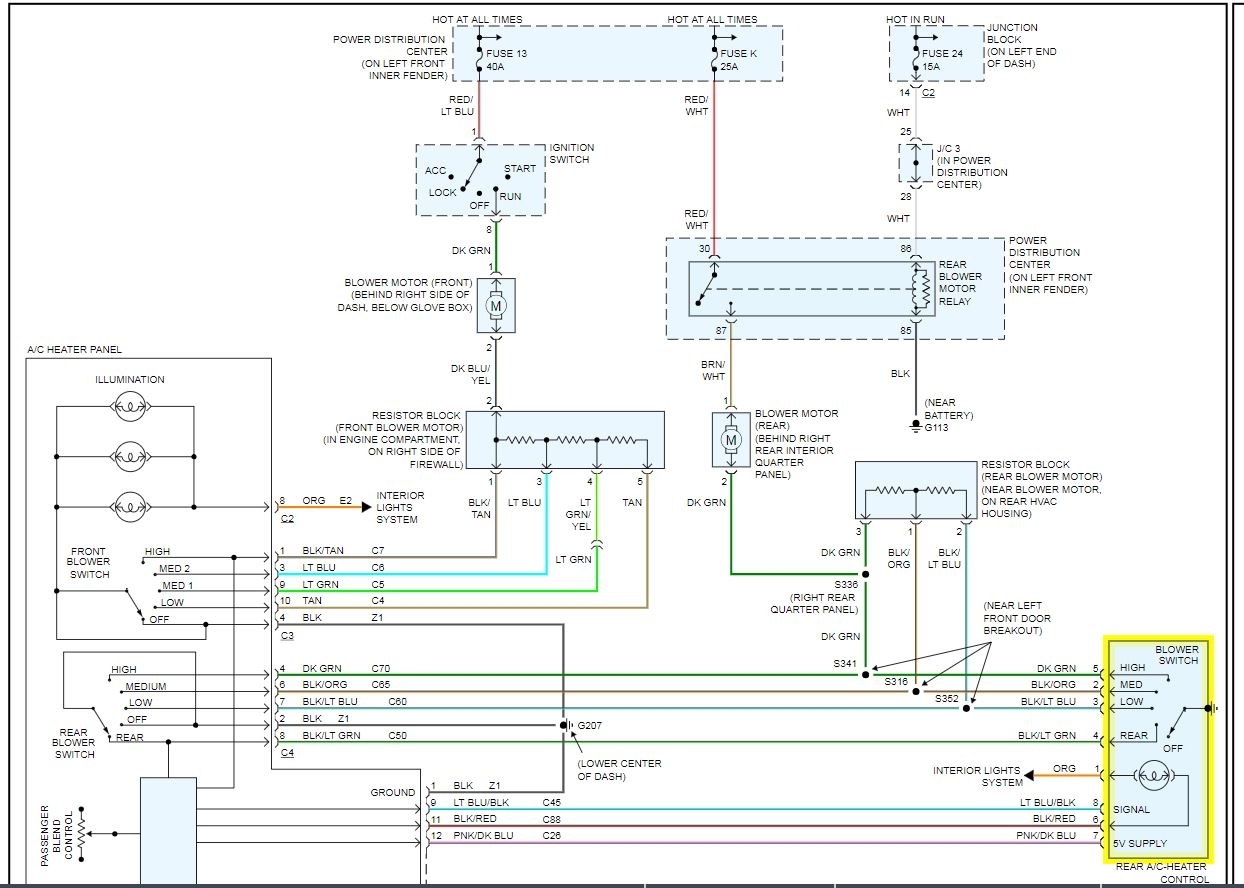 2003 Dodge Dakota Blower Motor Resistor Wiring Diagram from www.2carpros.com