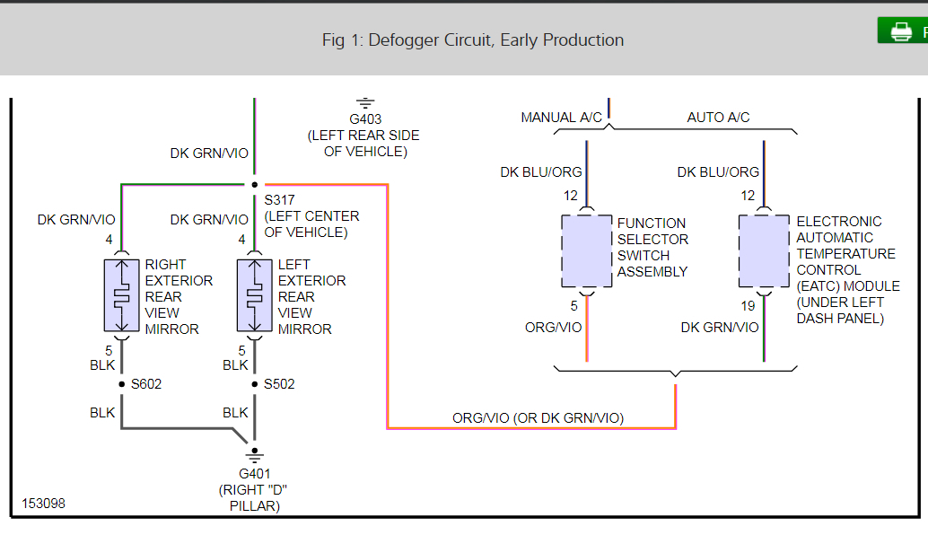 Rear Window Defroster and the Intermittent Wipers Are Working