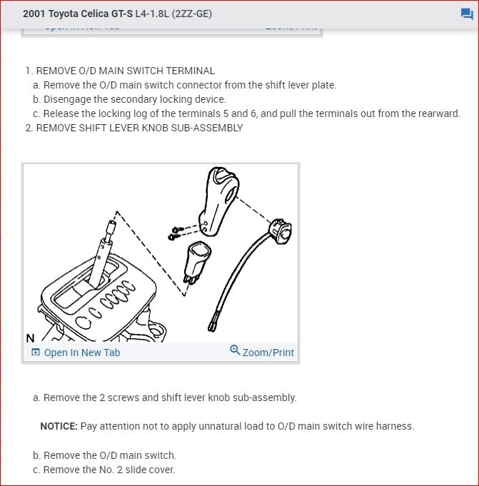 Automatic Shifter Knob Removal There Is a Cable Attached to It