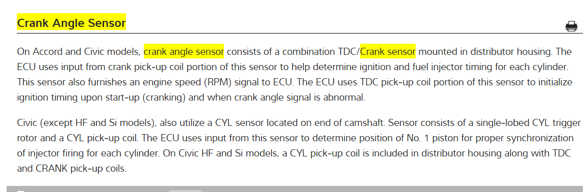Camshaft Sensor No Start Two Prong Plug on the Camshaft