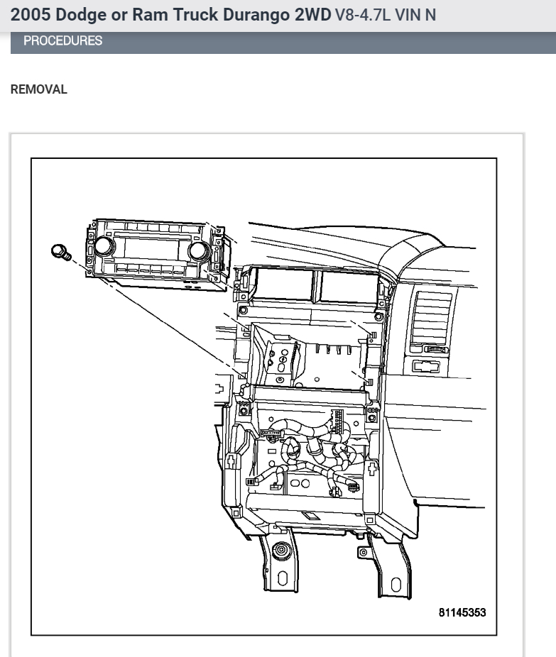 Radio Removal Have A Durango With, 2002 Dodge Durango Infinity Stereo Wiring Diagram