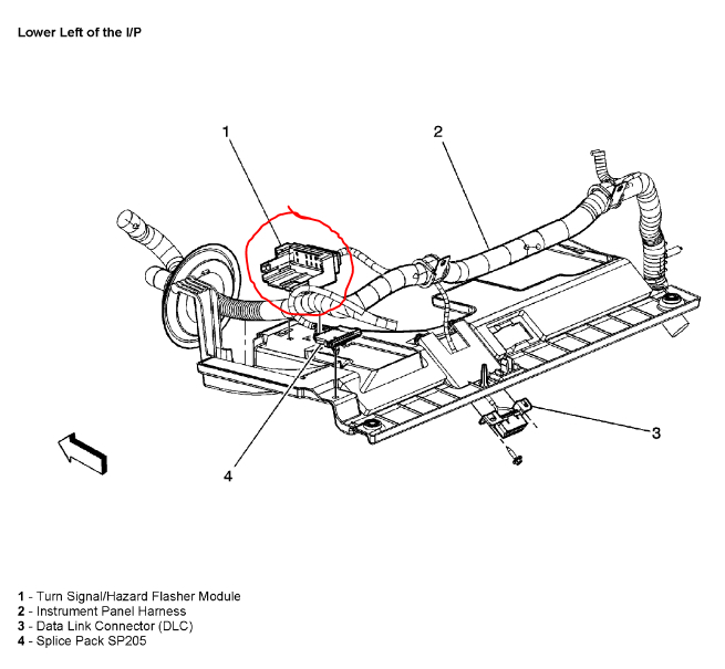 Location of Turn Signal Flasher Vehicle Listed Above Is the LS