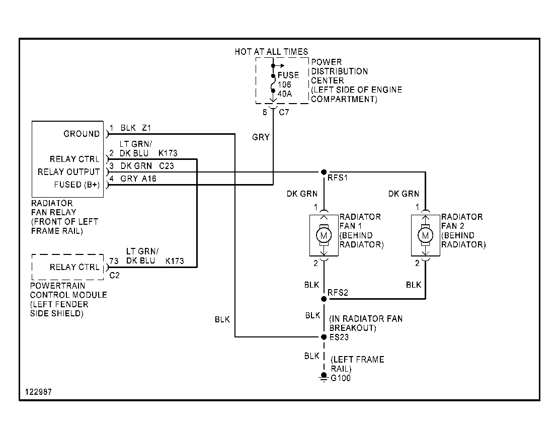 Where Is the Location of a Radiator Fan Relay Circuit Condition on...