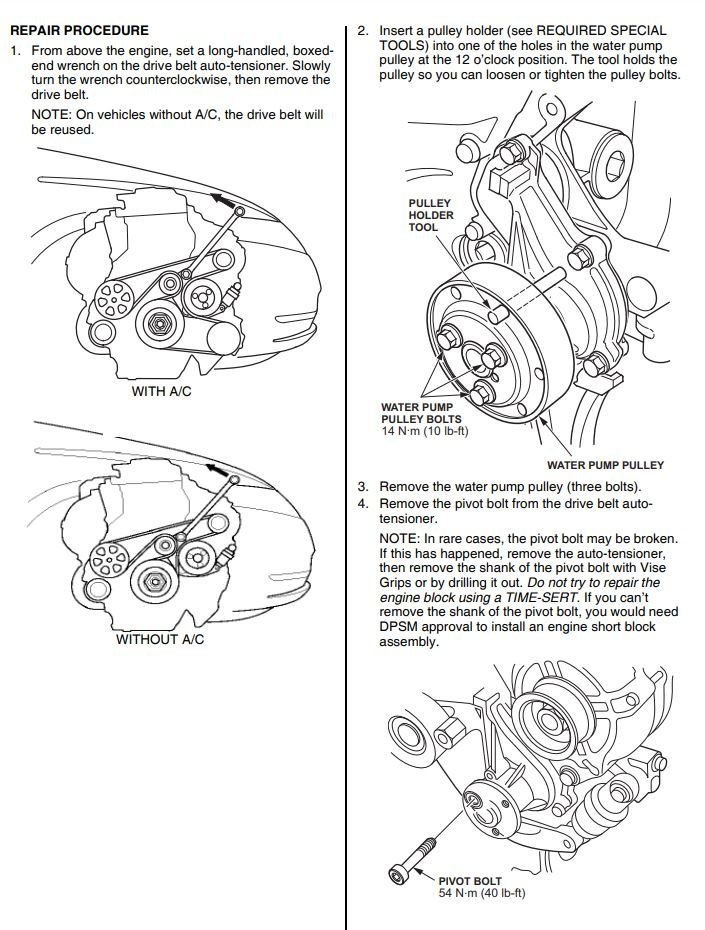 Serpentine Belt Tensioner Pivot Bolt the Serpentine Belt
