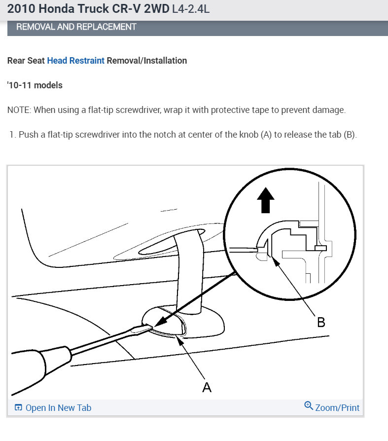 Rear Seat Head Rest Removal? I Just Bought a New Crv...I Ordered