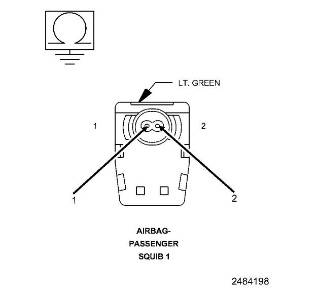 Passenger Frontal Squib 1 Control Wires Shorted Together