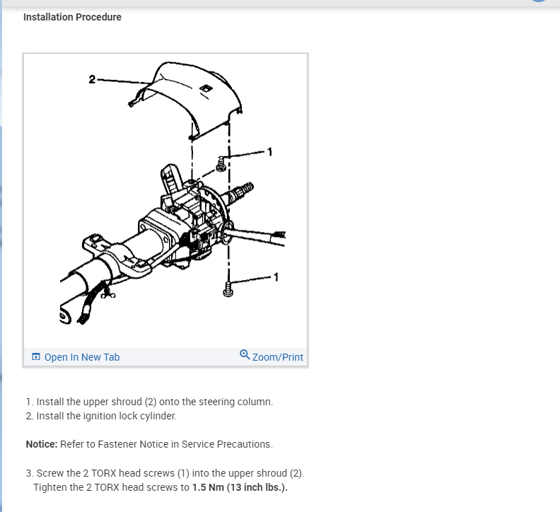 Ignition Switch Tumbler I Am Replacing the Tumbler (key Part of
