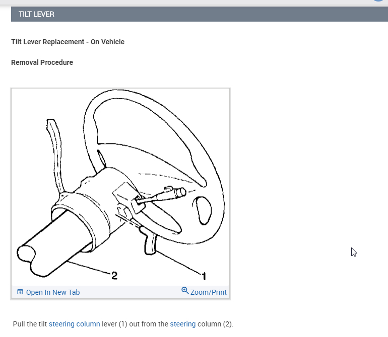 Disarm SIR and Remove Tilt Wheel Lever