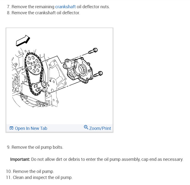 Need Instructions to Change the Oil Pump. Oil Levels Are Fine and
