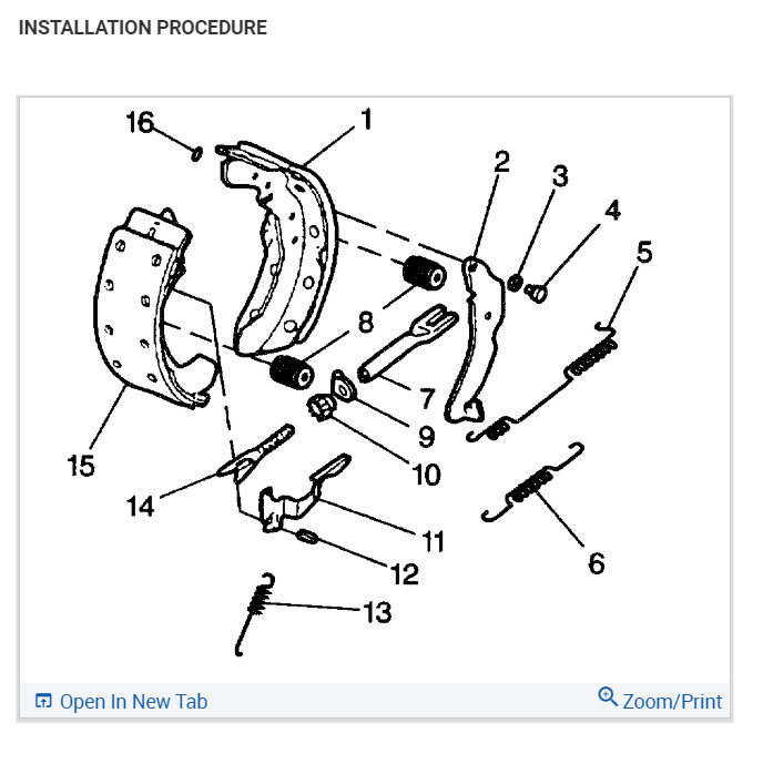 Drum Brake Star Wheel Adjuster Direction the Passenger Side Rear