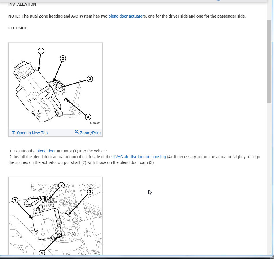 Rear Blend Door Actuator Calibration I Installed a New One and
