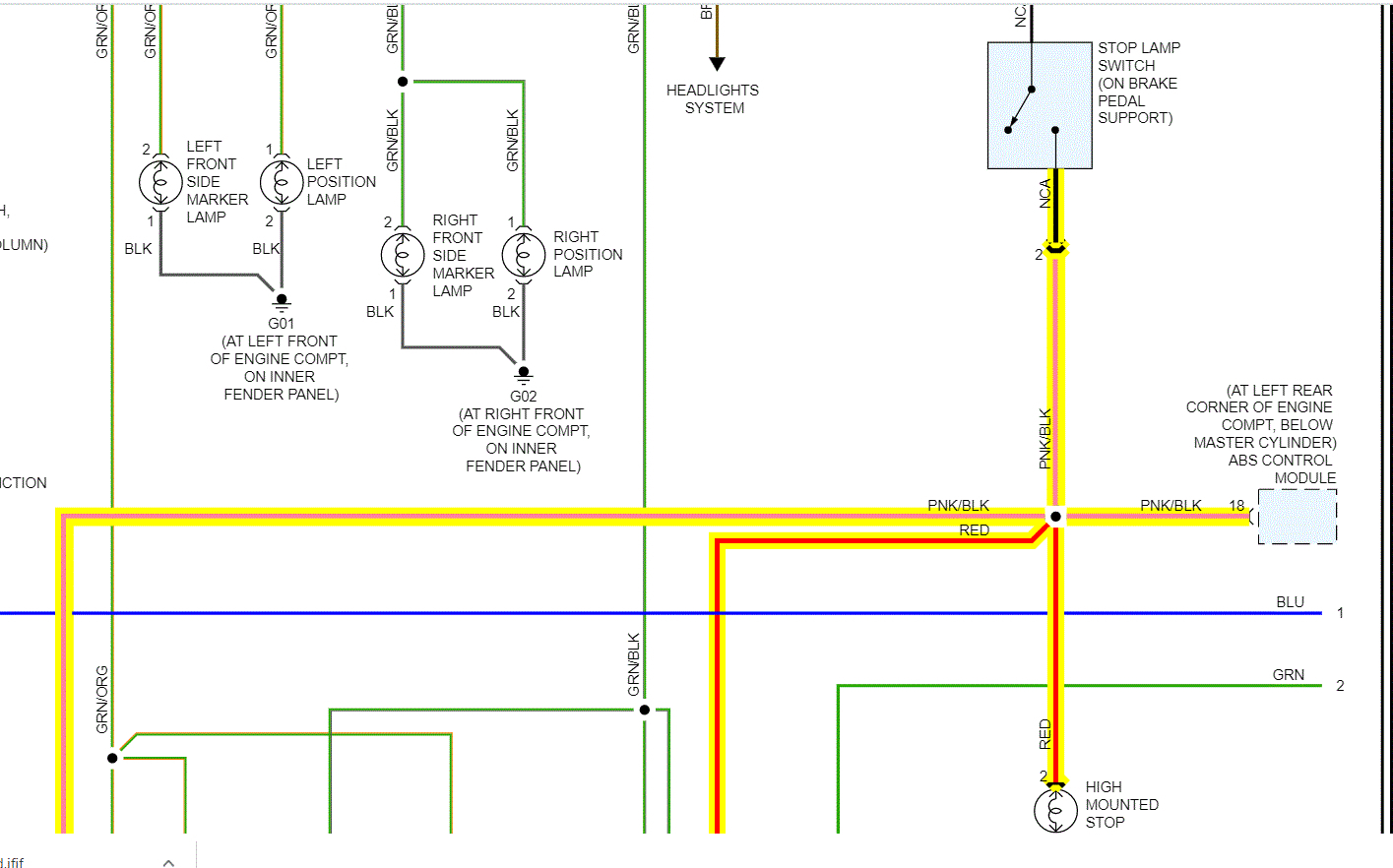 One Rear Brake Light Staying on as Well as Center Brake Light in
