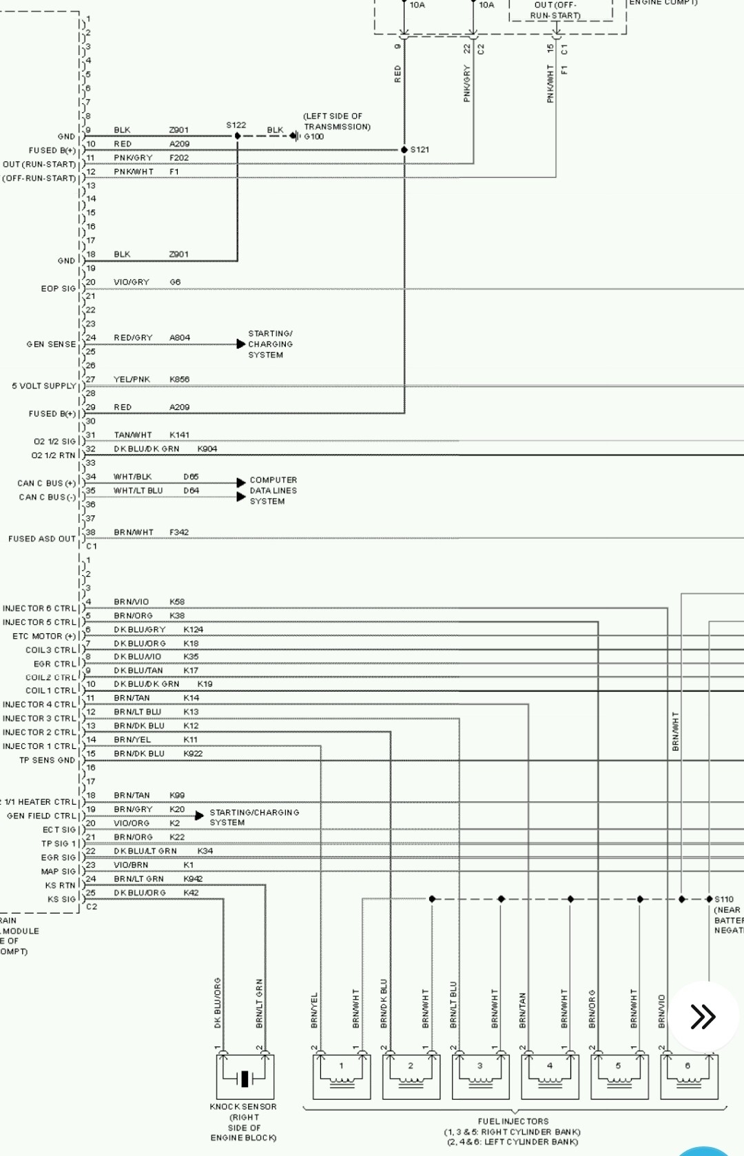 Code P0172, PCM, Injectors Wiring Diagram Needed