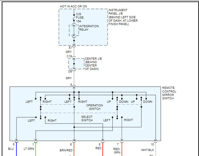 Wiring Diagram Needed to Install Power Mirrors