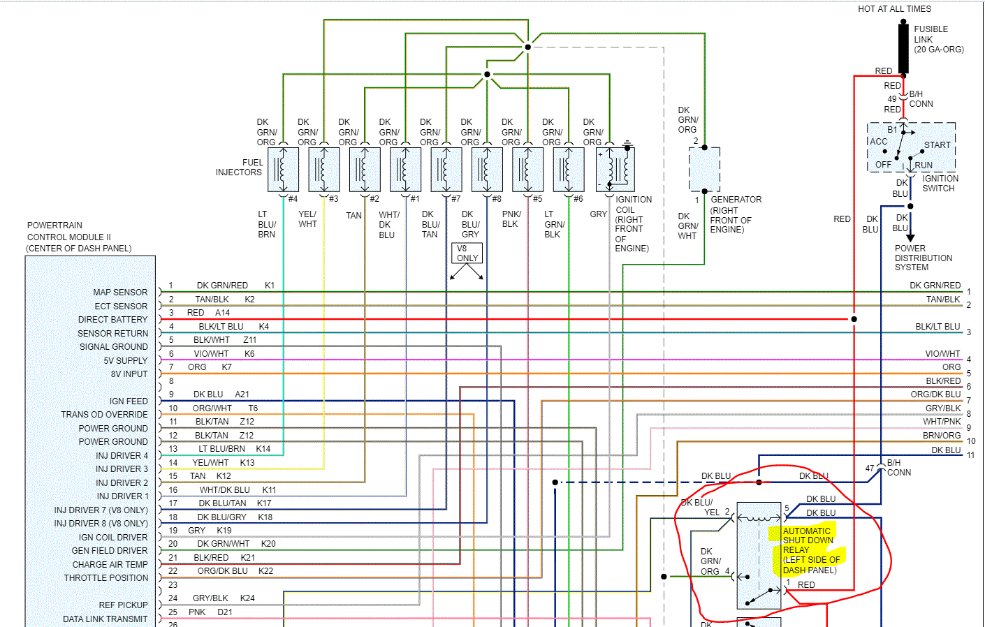 Fuel Pump Relay Wiring Diagram Turns to Start, Will Run with