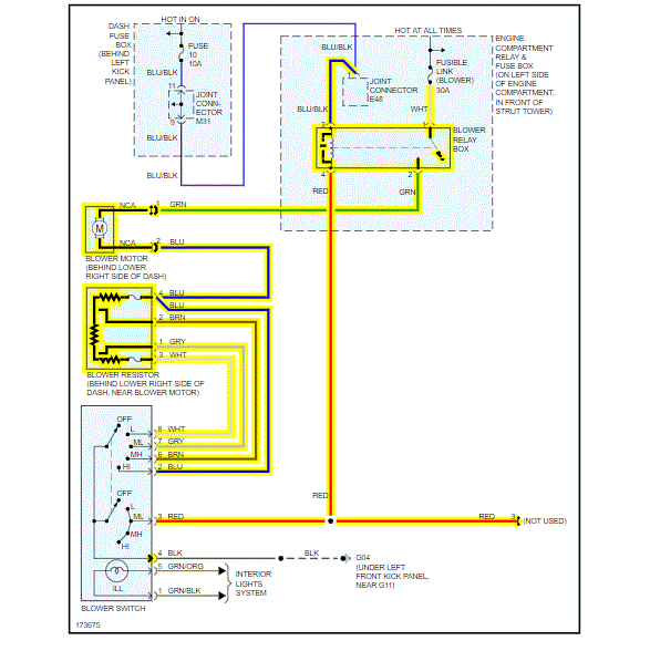 No Power to Blower Motor and A/C Switch