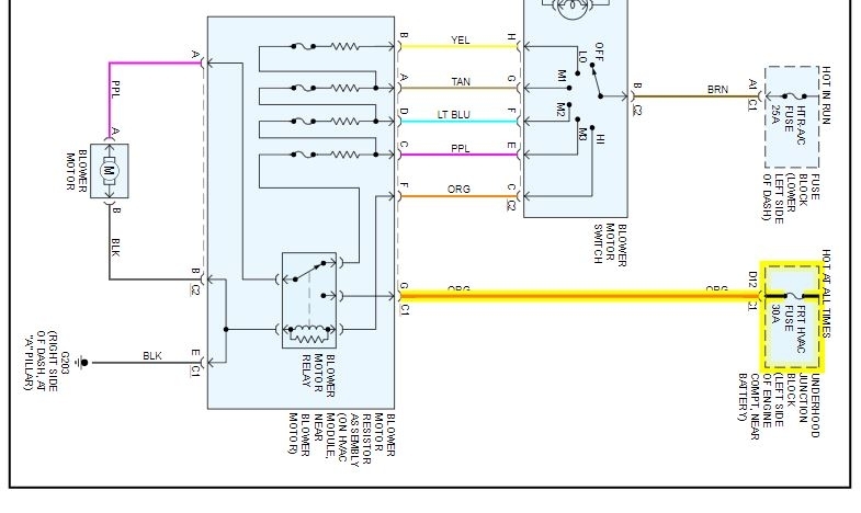No Power to the Heater Blower Motor