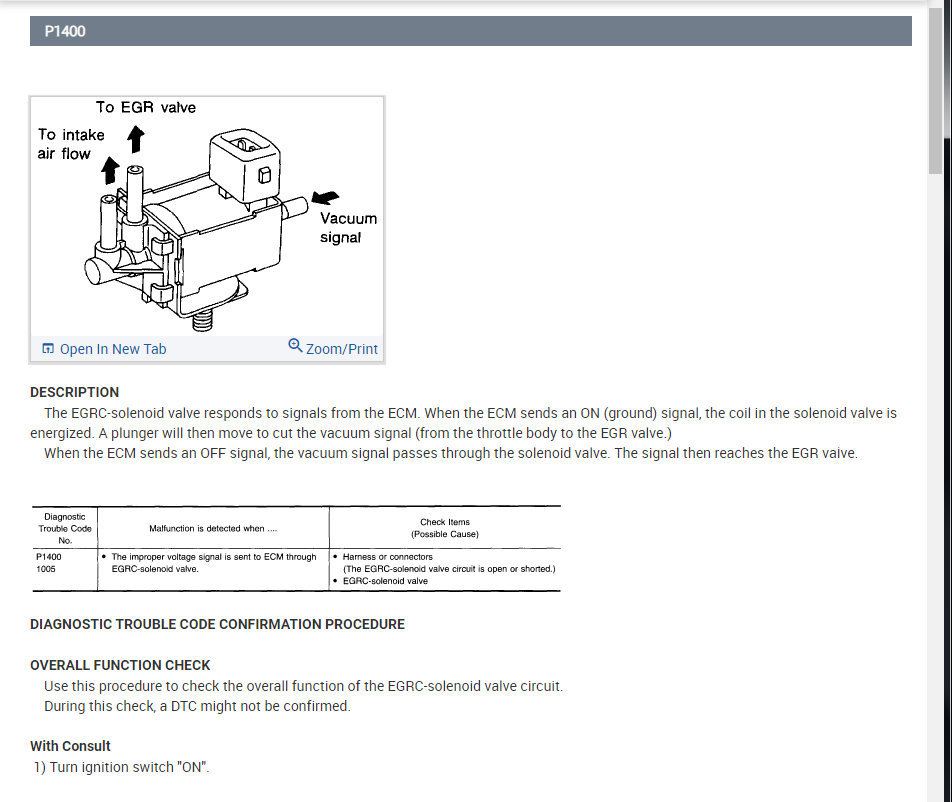 EGR Control Solenoid Valve Code P1400 Part 2