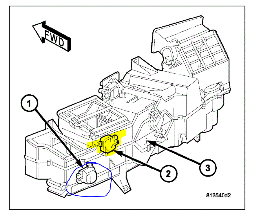 2010 dodge journey sxt blend door actuator location