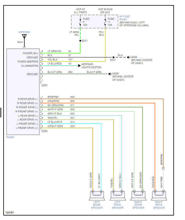 Radio Wiring Diagrams?: Left Rear Speaker Not Working. Replaced