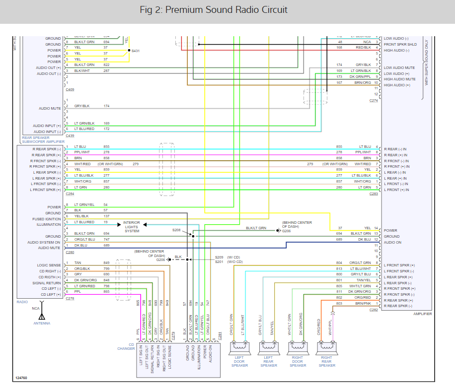 Radio Wiring Diagrams?: Left Rear Speaker Not Working. Replaced