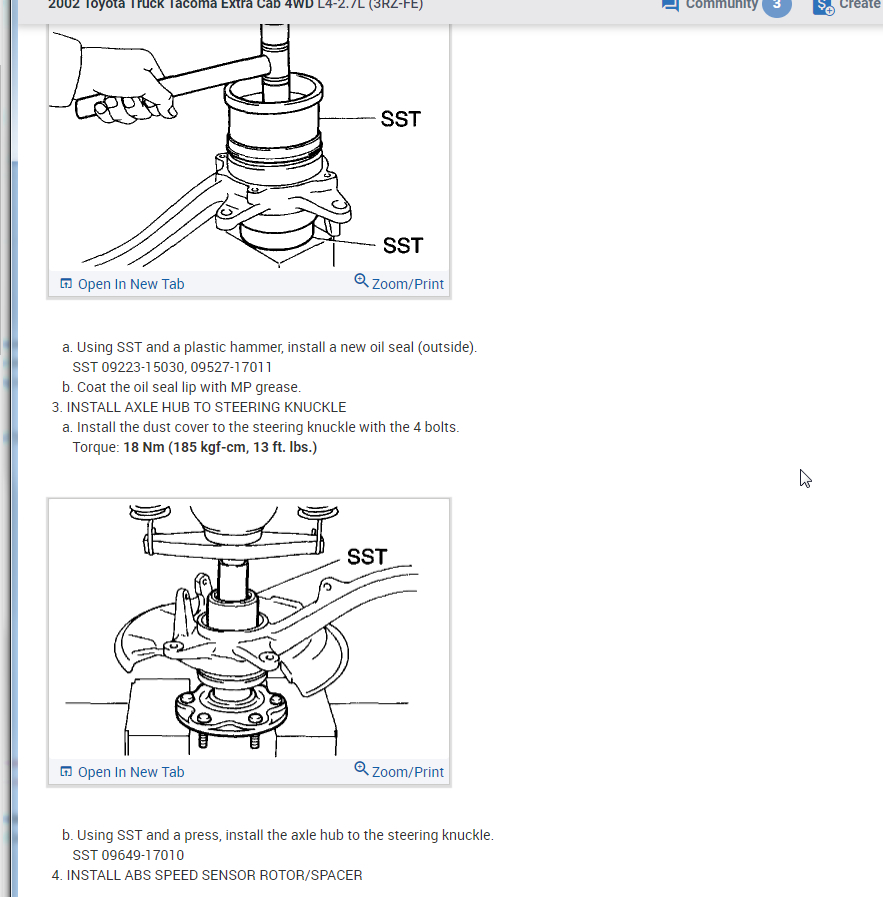 Front Wheel Bearing Seal Installation Instructions Needed