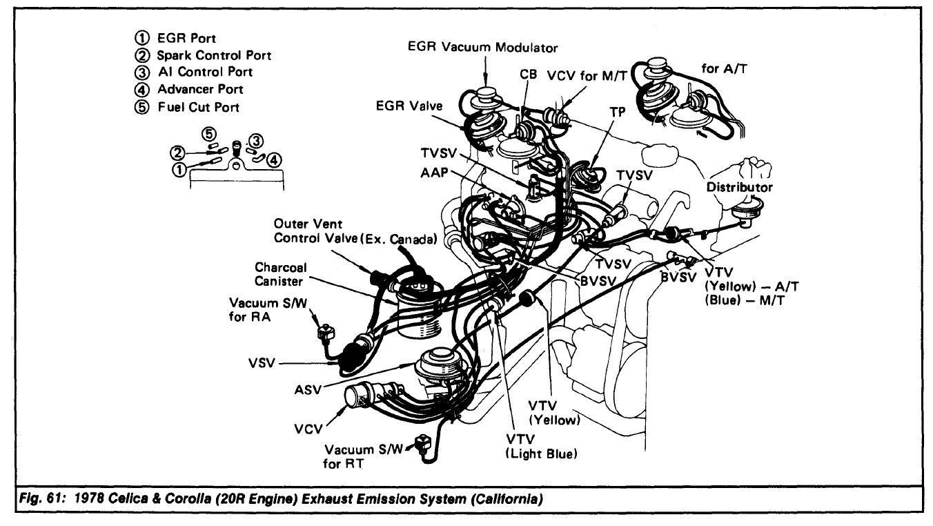 Need Vacuum Diagram  20r Engine Four Cylinder  Need Toyota