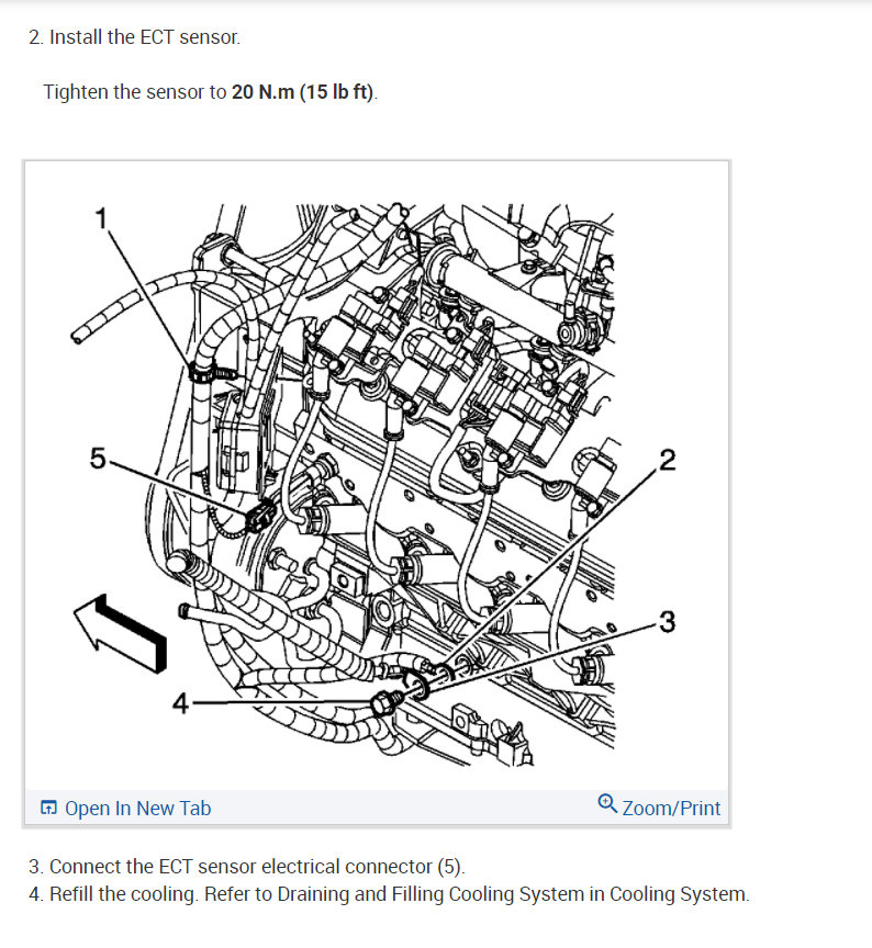 Coolant Sensor Replacement Instructions Please? I Replaced the