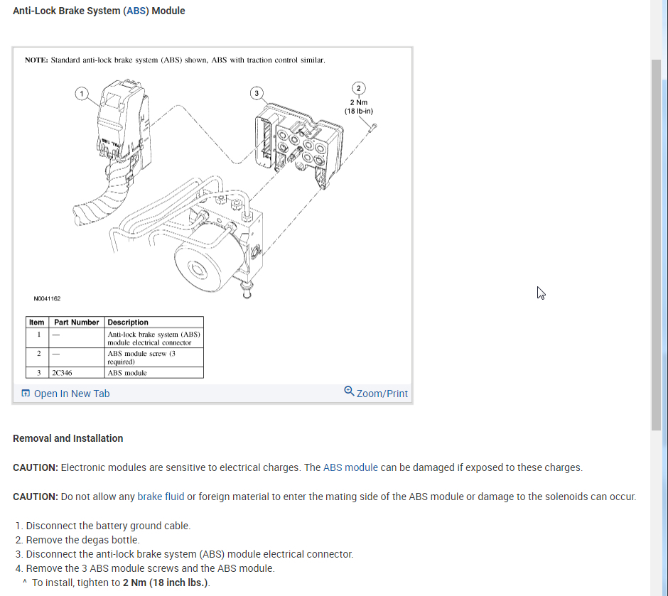 Procedure to Change Out the ABS Module?