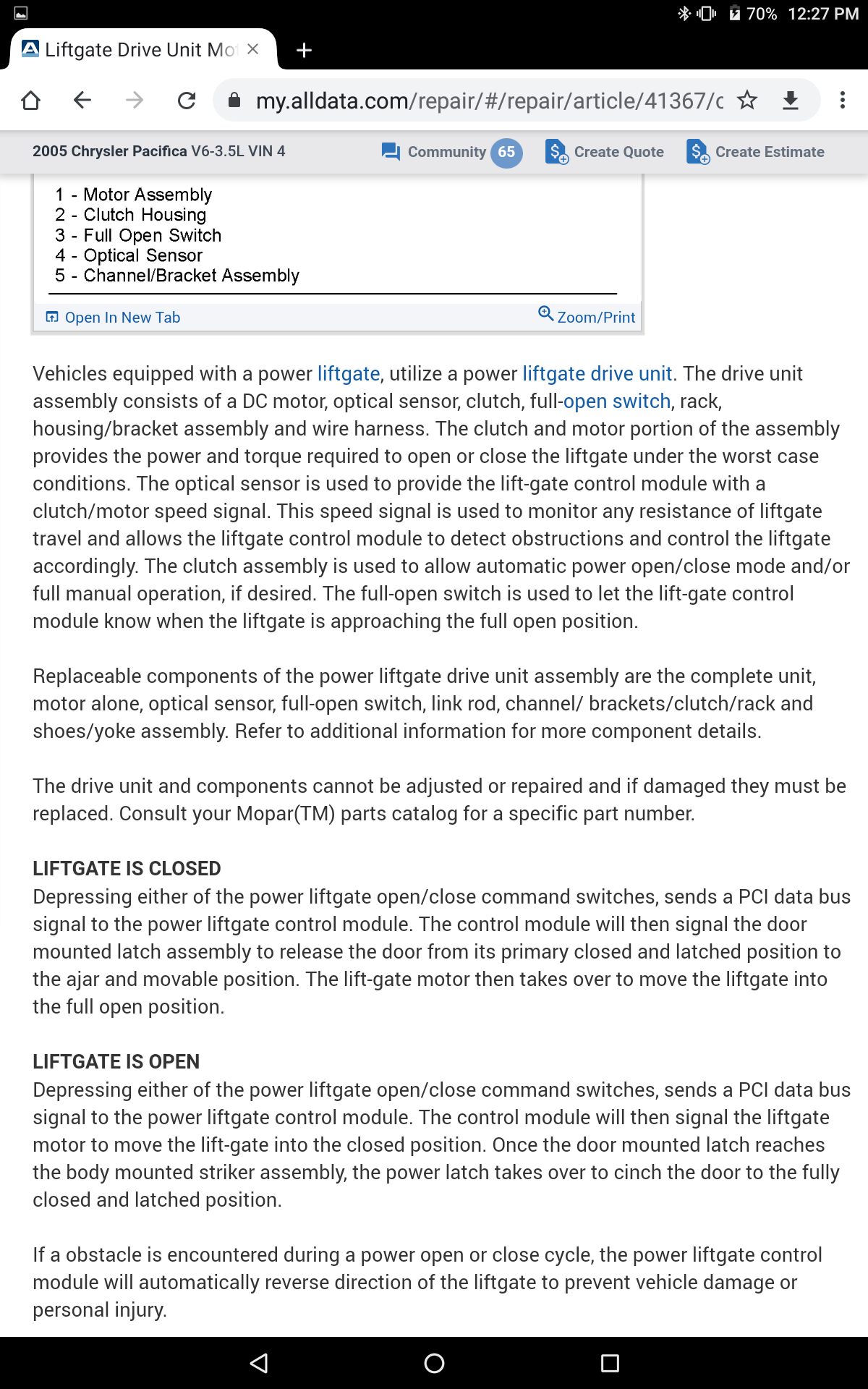 Power Liftgate Not Working Properly Using the Key Fob Results in
