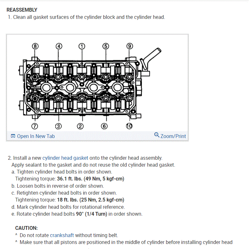 Head Gasket Replacement Instructions Please? Reassemble Head