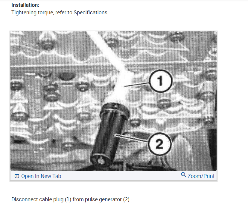 Turbine Speed Sensor Location 32 EGS (Electronic Transmission