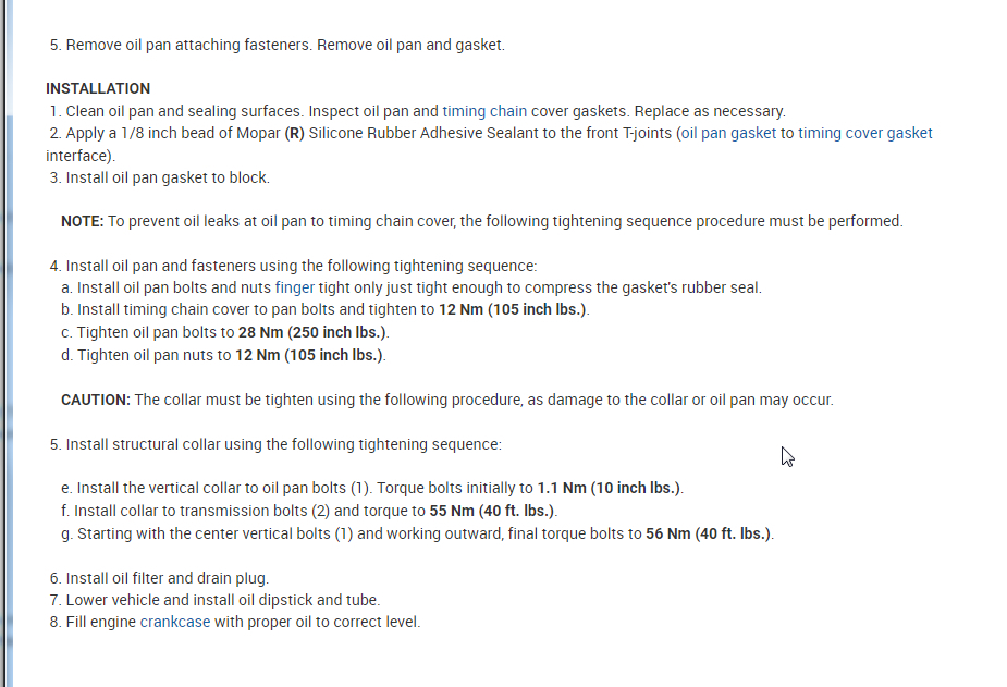Oil Pan Bolts and Removal Are the Bolts All the Same Size and Are...