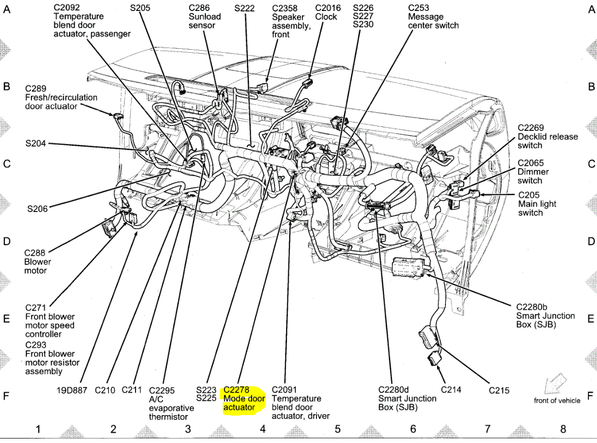 2012 Ford Fusion Blend Door Actuator Location
