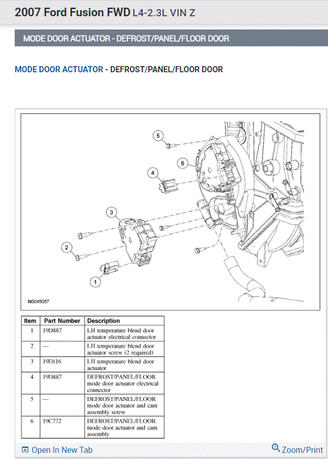 Where Is the Mode Door Actuator? the Air Only Blows in the
