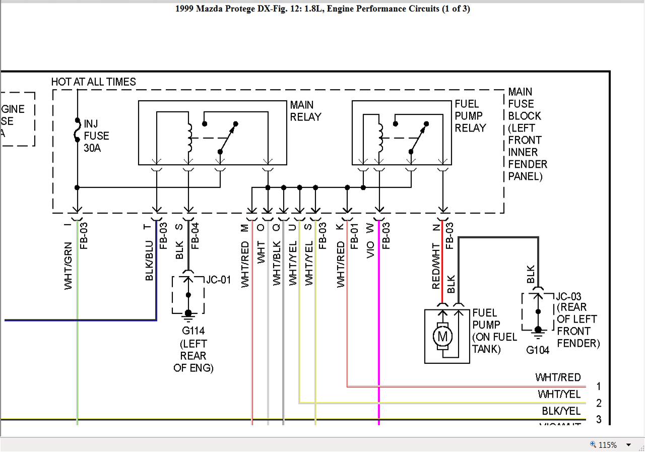 1999 Mazda Protege Wiring Diagram