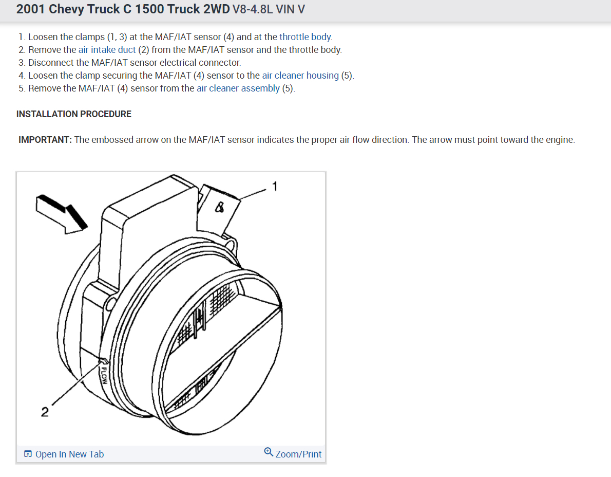 Chevy Maf Sensor Problems