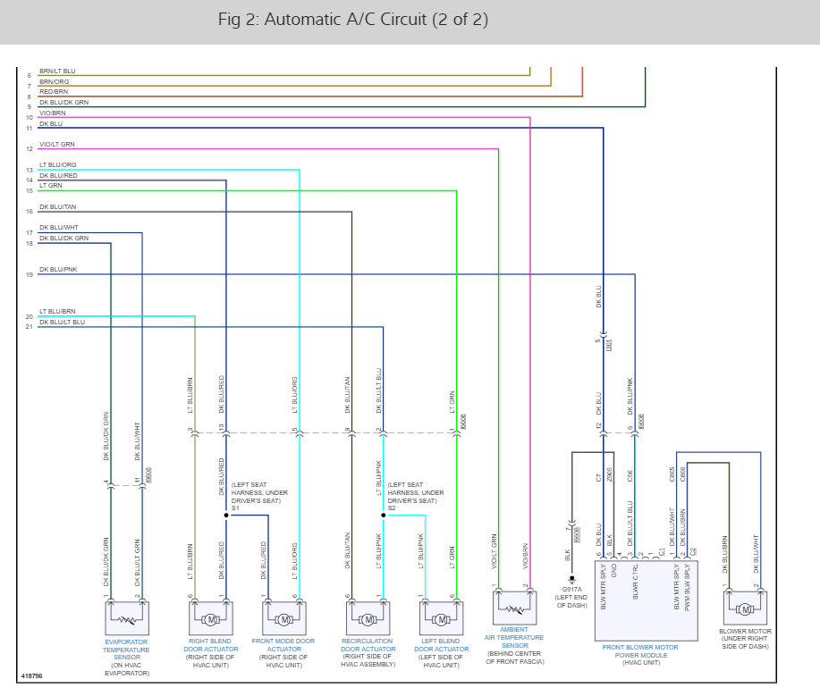 Front Blower Motor Not Working No Power to Resistor or Motor