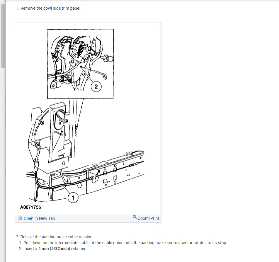 Parking Brake Pedal Does Not Go Down