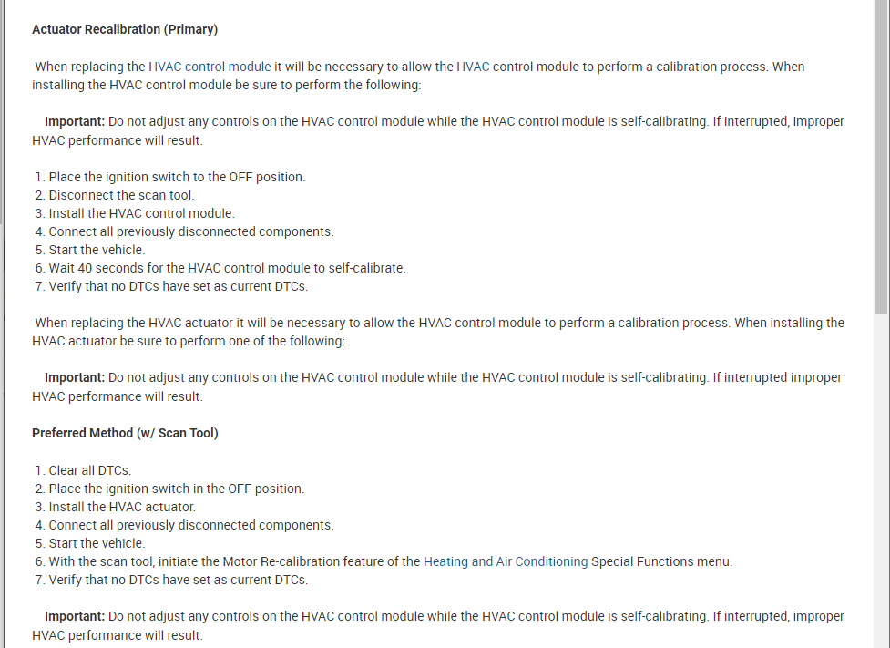 Air Door Actuator Not Working Properly My Heater and A/C Work but...