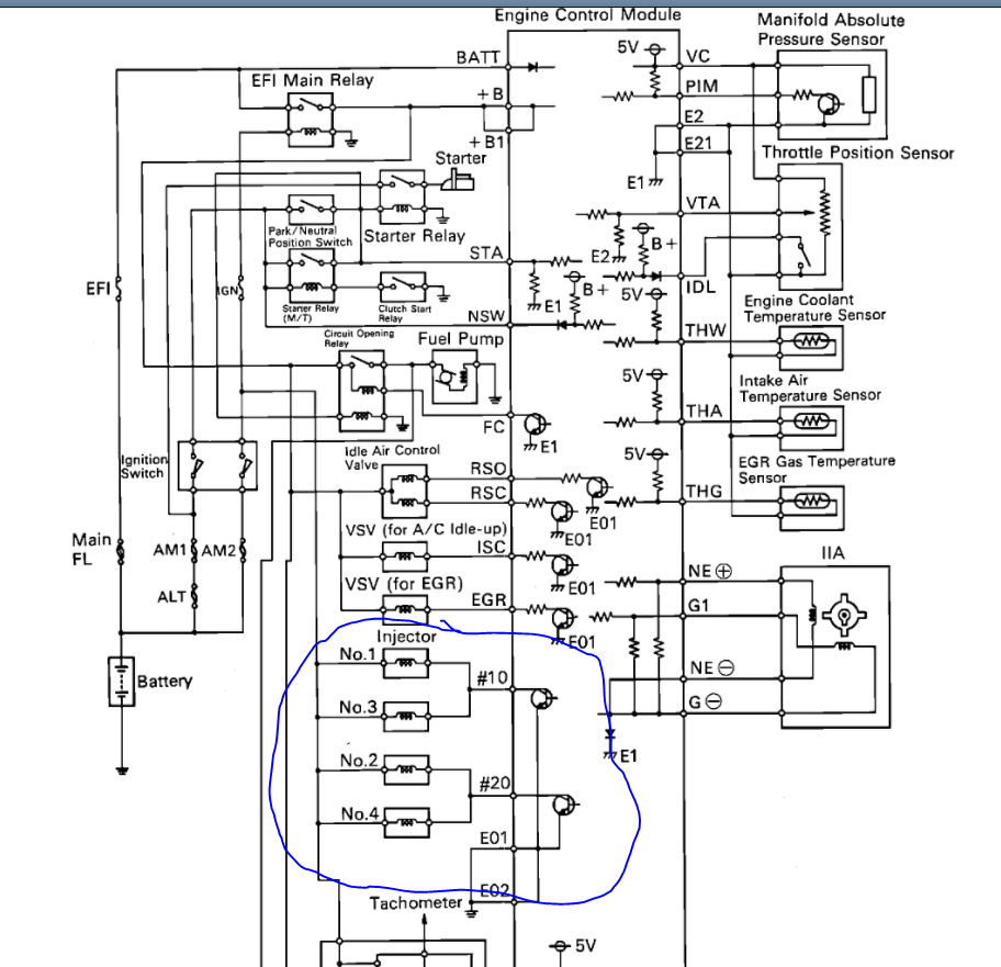 Two Injectors Not Firing on My 4afe