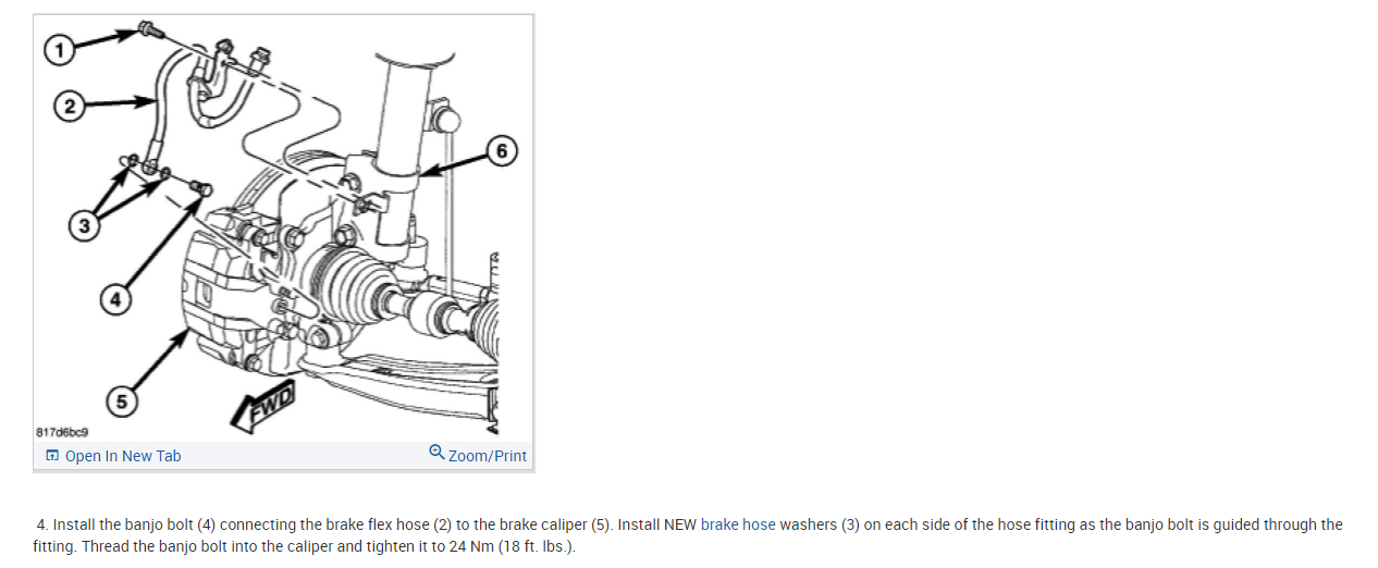 Brake Fluid Leaking at Banjo Bolt in Caliper