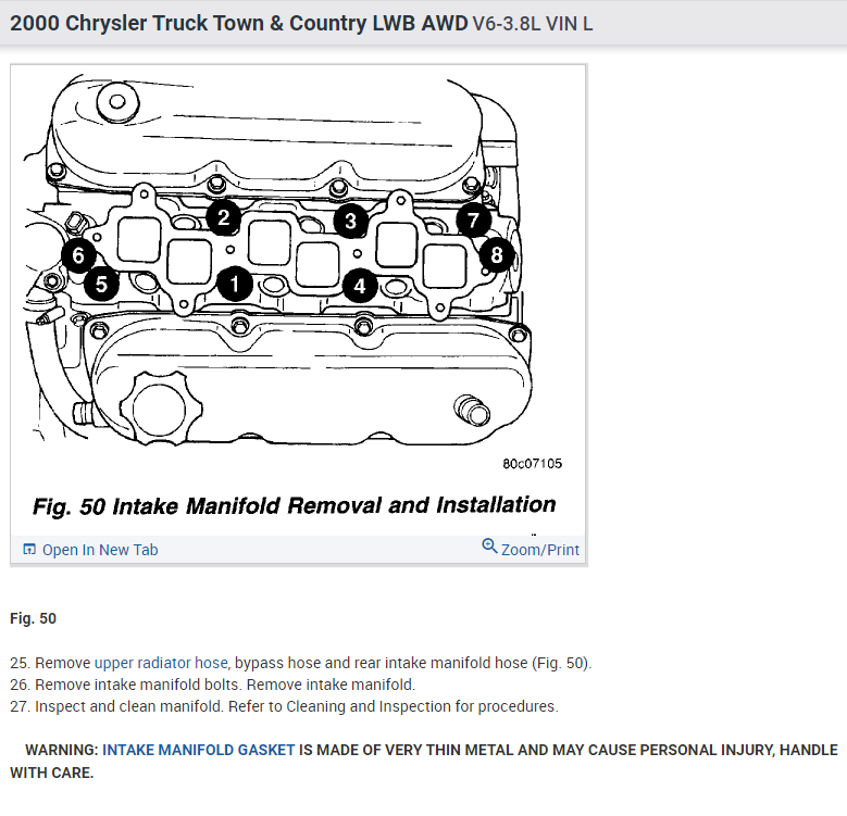 Lower Intake Manifold Torque Sequence Intake Manifold Torque