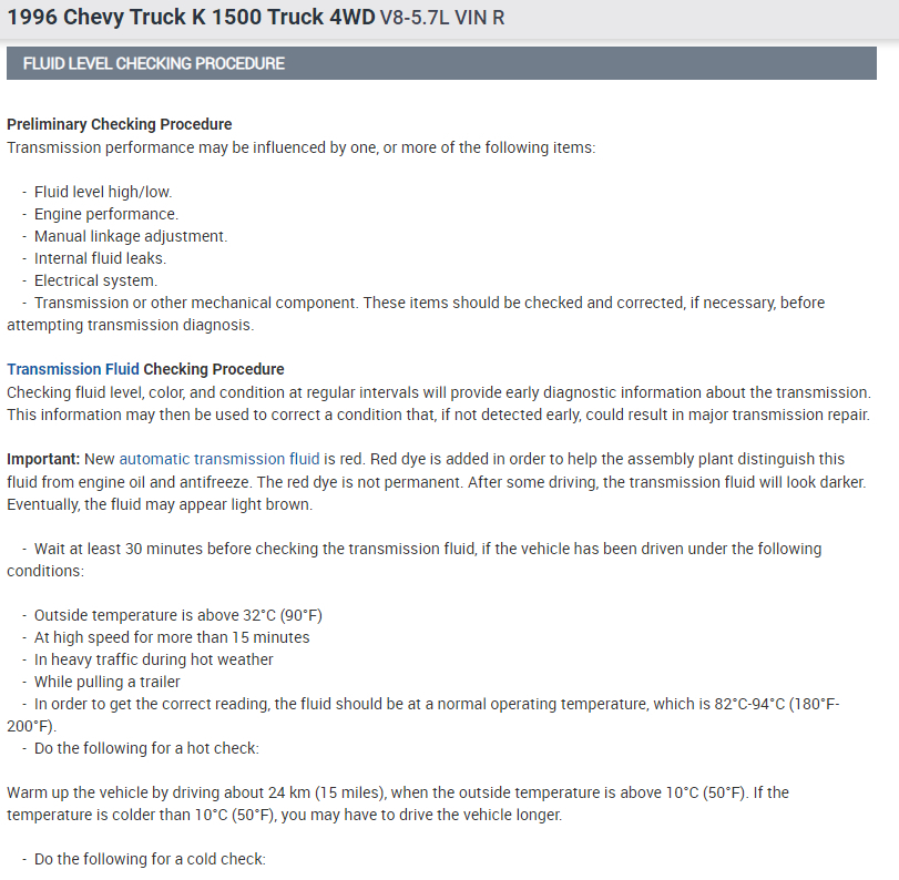 Transmission Shifting Hard When Cold the Truck Listed Above Is a
