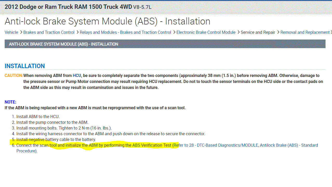 ABS Cable Disconnection Require a ABS Cable Diagram for the Truck...