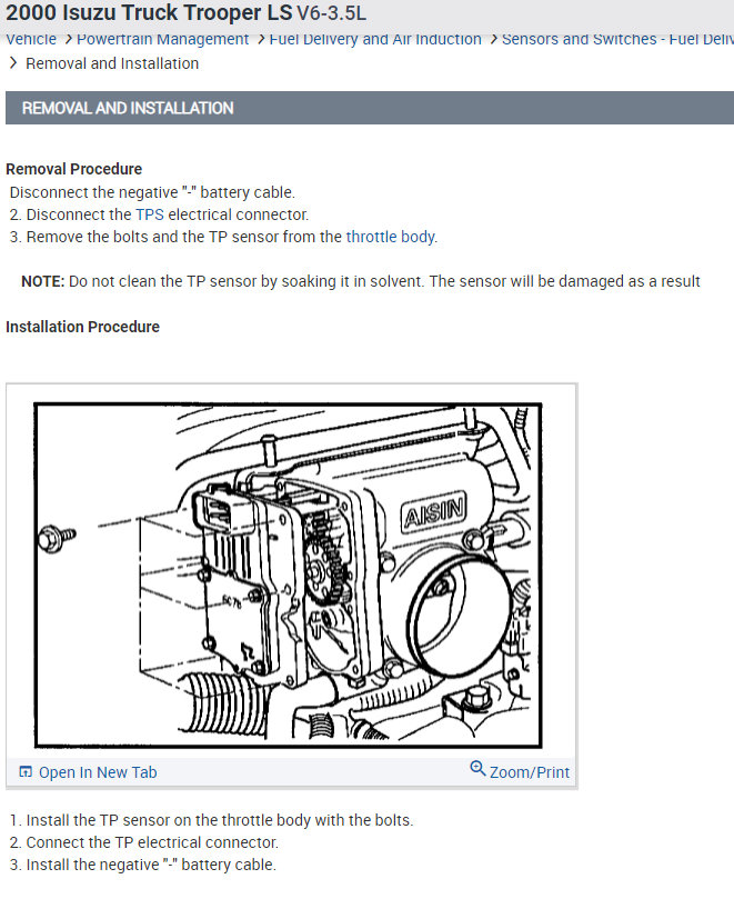 Throttle Position Sensor Location? Im Trying to Locate Throttle