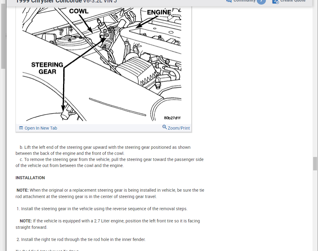 Turns Right but Not Left Replaced the Rack and Pinion Steering