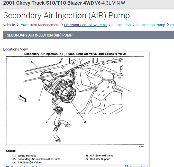 2001 chevy s10 secondary air injection system diagram SalemMurael