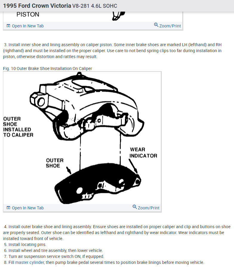 1995 Ford Crown Victoria Brake Pads Not Fitting on Rotor Co