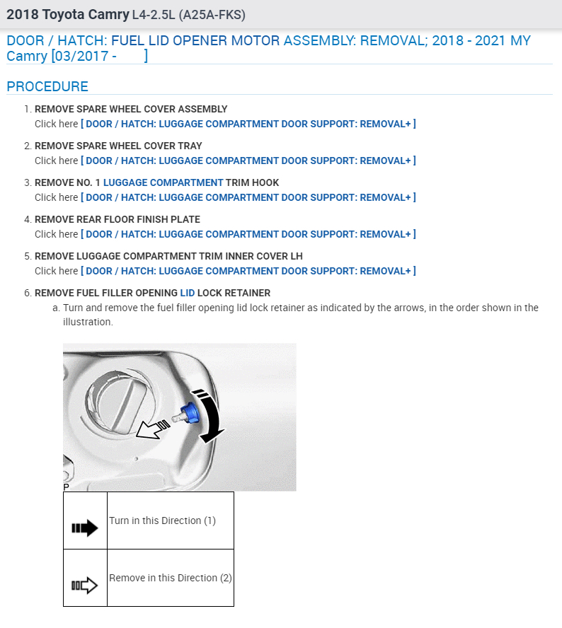 Fuel Gas Cap Not Opening Properly Car Listed Above SE Model Fuel
